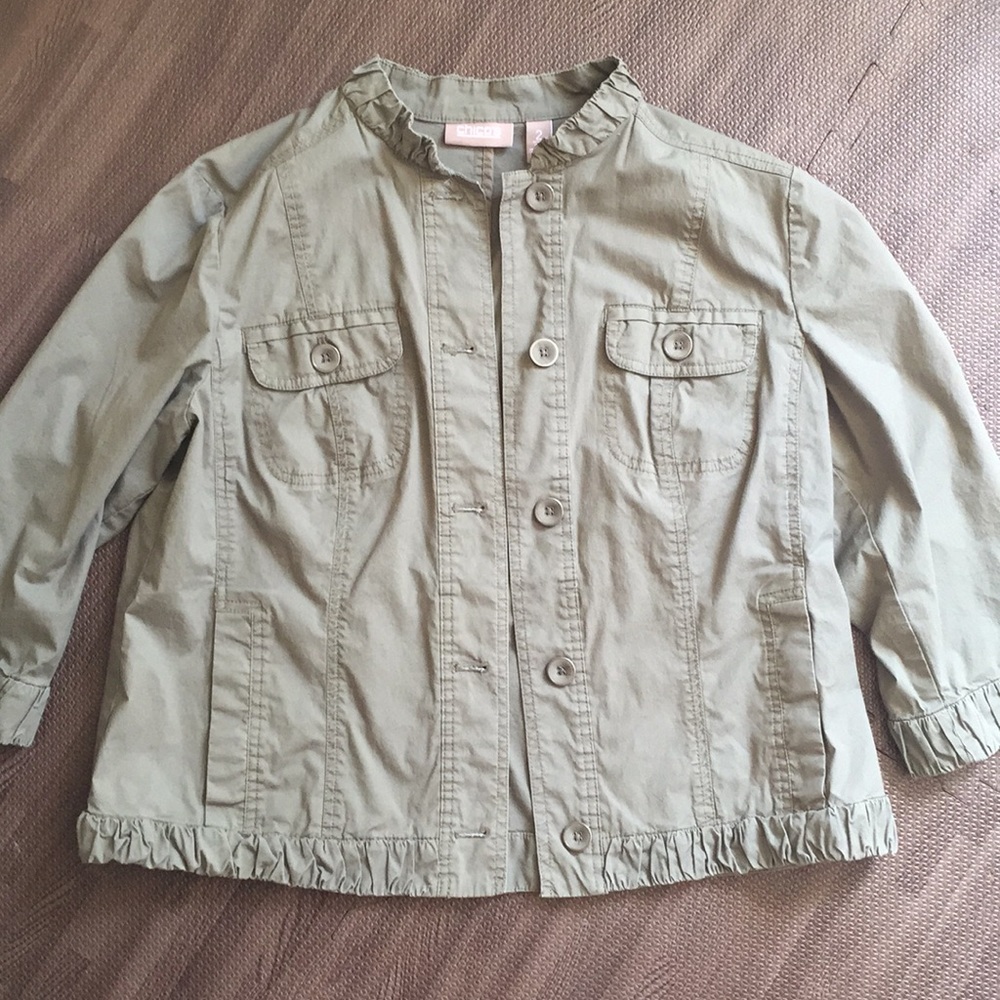 Chico’s Army Green Button Up Jacket